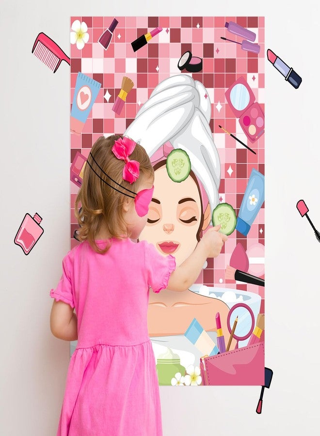 Atiloy Spa Party Games Pin The Cucumbers on The Girl Large Spa Party Games Poster With 42 Pcs Cucumber Stickers Blindfolds Game Makeup Party Decorations for Kids Girls Women Birthday Slumber Party Supplies - Image 4
